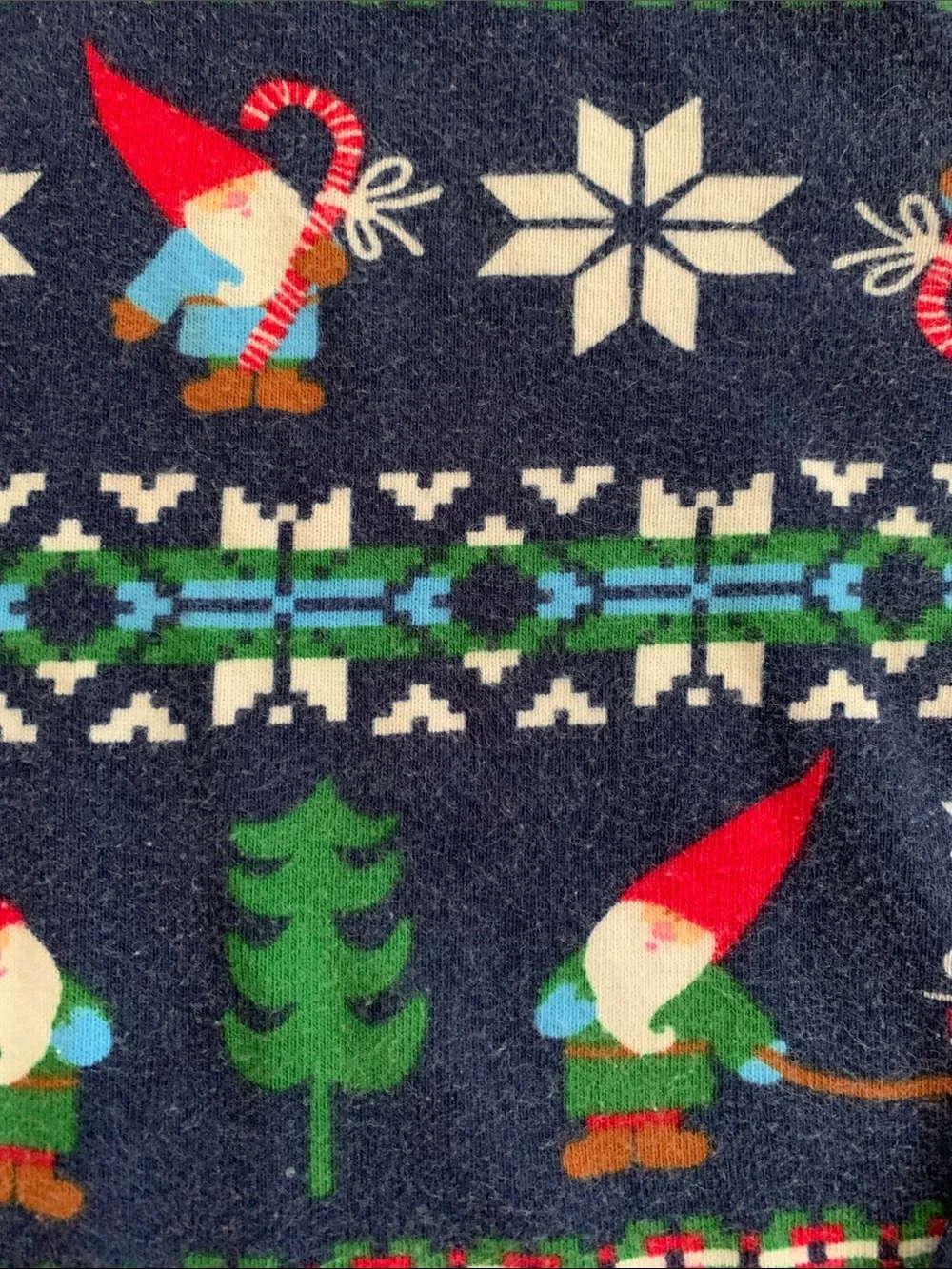Hanna Andersson Navy Blue Gnome & Snowflake Holiday Pajama Set with Red Trim